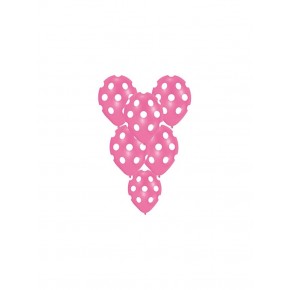Balonevi Balon Çepeçevre Puantiye Baskılı Pembe 12" 8 Li