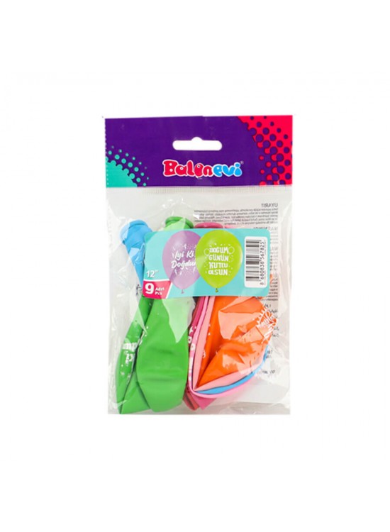 Balonevi Balon Doğum Günü Baskılı 12" 9 LU