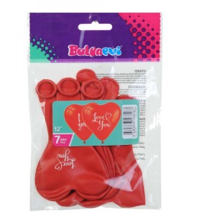 Balonevi Balon I Love You Kalp 12" 7 Li