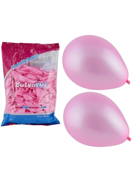 Balonevi Balon Metalik Pembe 100 Lü