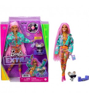 Barbie Extra Pembe Örgü Saçlı Bebek MTL-GXF09