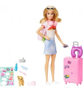 Barbie Seyahatte Bebeği ve Aksesuarları HJY18