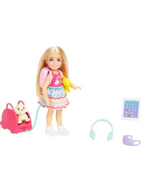 Barbie Seyahatte Chelsea Bebek ve Aksesuarları HJY17