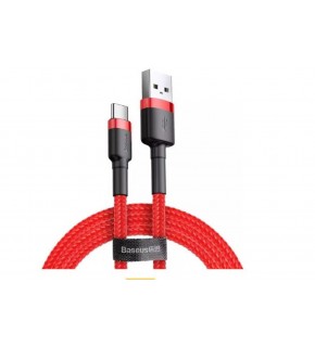 Baseus Cafule 3A Type-C 1m Kablo Kırmızı-Siyah (CATKLF-G91)
