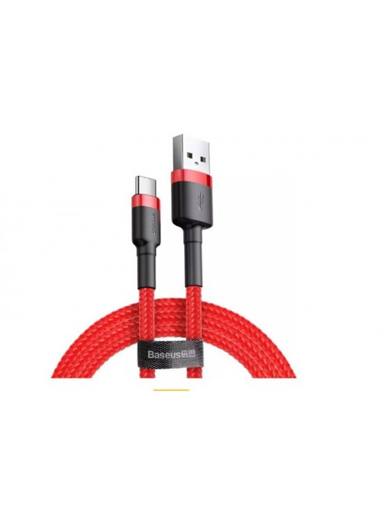 Baseus Cafule 3A Type-C 1m Kablo Kırmızı-Siyah (CATKLF-G91) Baseus Cafule 3A Type-C 1m Kablo Kırmızı-Siyah (CATKLF-G91)