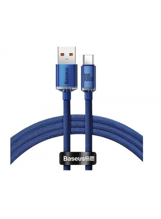 Baseus Crystal USB-A to C 100W Kablo 1.2m Mavi (CAJY000403) Baseus Crystal USB-A to C 100W Kablo 1.2m Mavi (CAJY000403)
