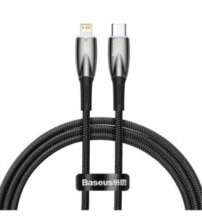 Baseus Glimmer Series Siyah CADH000001 1mt 20w Type-C to Lightning Şarj Kablosu Örgülü