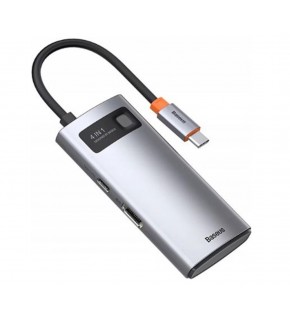 Baseus Metal Gleam 4-in-1 Type-C HUB-Gri (WKWG070113)