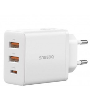BASEUS P10111402213-00 Cube Hızlı 2 USB-A + Type-C 30W Şarj Cihazı Beyaz