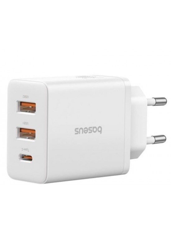 BASEUS P10111402213-00 Cube Hızlı 2 USB-A + Type-C 30W Şarj Cihazı Beyaz BASEUS P10111402213-00 Cube Hızlı 2 USB-A + Type-C 30W Şarj Cihazı Beyaz