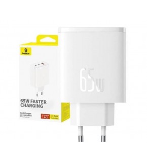 BASEUS P10152301213-00 Cube Pro 2C+U 65W Şarj Cihazı Beyaz
