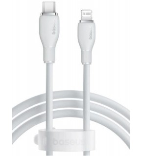 Baseus P10355701221-00 Pudding Hızlı Şarj Özellikli Type-C to Lightning 20W Kablo 1.2 M Beyaz