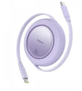 Baseus P10364500213-00 Free2 Pull Mini Kablolu USB-C 100W 2M Mor Şarj Kablosu