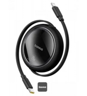 Baseus P10364501111-00 Free2Pull Makaralı Şarj Kablosu USB-C-Lightning 20W 1m