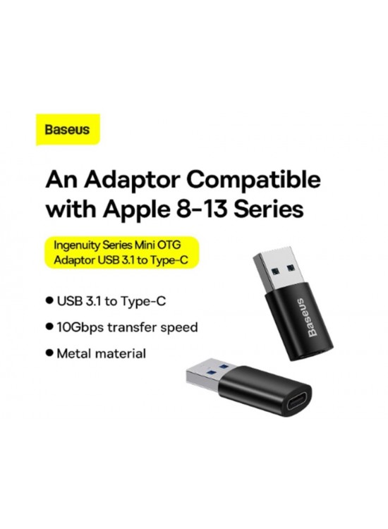Baseus ZJJQ000001 Ingenuity Type-C to USB 3.1 Dönüştürücü OTG Baseus ZJJQ000001 Ingenuity Type-C to USB 3.1 Dönüştürücü OTG