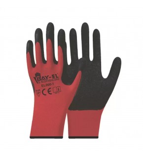 Bay-el Latex İş Eldiveni Kırmızı Siyah