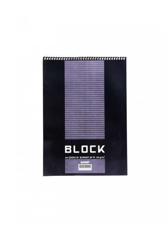 Bayındır Bloknot Spiralli Çizgili 40 YP A4