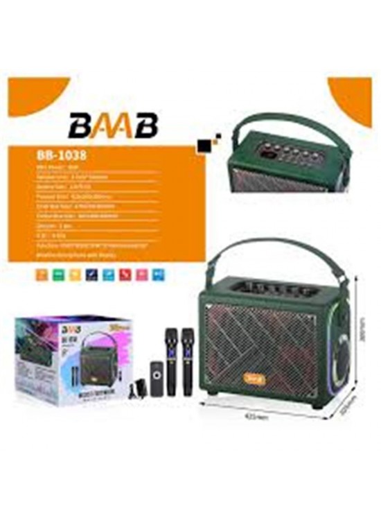 BB1038 Bluetooth Usb-Tf-Bt-Fm-Aux 8" 1500w Speaker