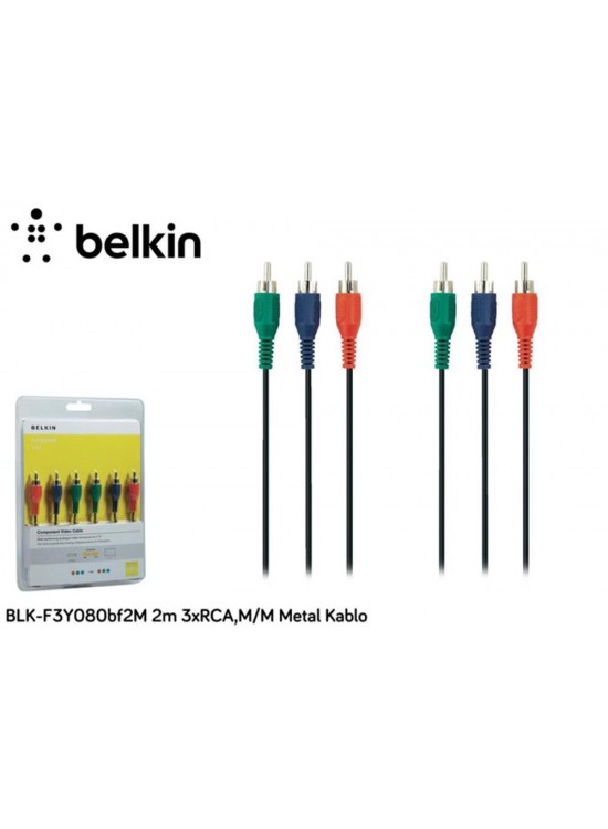 Belkin BLK-F3Y080BF2M 2m 3xrca,m-m Metal Kablo