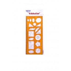 Beş Yıldızlar Geometrik Şablon Cetvel 1,25 Cm 040 (1 Adet)