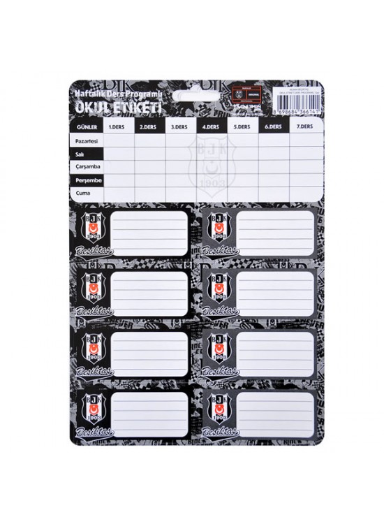 Tmn Okul Etiketi Beşiktaş Ders Programlı 3 Yaprak 463644 (1 Adet)