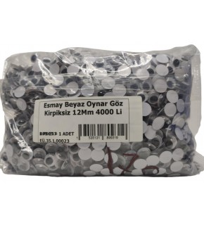 Beyaz Oynar Göz Kirpiksiz 12Mm 4000 Li