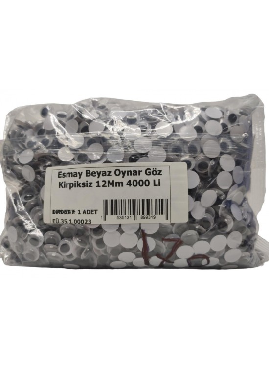 Beyaz Oynar Göz Kirpiksiz 12Mm 4000 Li
