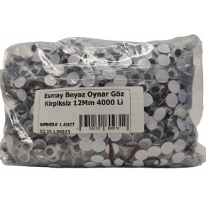 Beyaz Oynar Göz Kirpiksiz 12Mm 4000 Li
