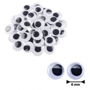 Beyaz Oynar Göz Kirpiksiz 6Mm 200 Lü