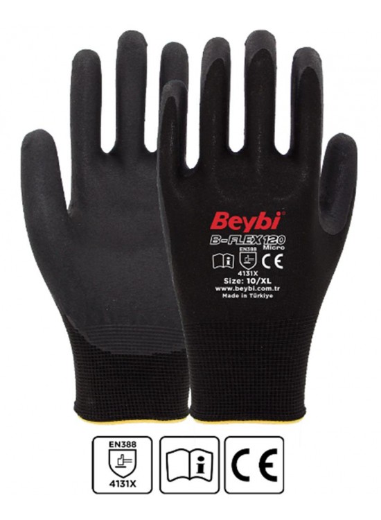 Beybi B-FLEX120 9Beden 12li Micro Köpük Nitril Eldiven (4131X) Beybi B-FLEX120 9Beden 12li Micro Köpük Nitril Eldiven (4131X)