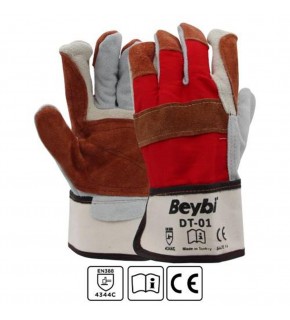 Beybi Dt-01 Deri Kaplı Isıya Dayanıklı Ağır İş Eldiveni (10Lu Paket) 10 beden