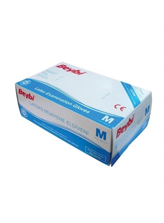 Beybi Lateks Pudralı (M) Medium Beden Muayene Eldiven 100lü Paket Beybi Lateks Pudralı (M) Medium Beden Muayene Eldiven 100lü Paket