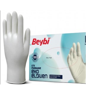 Beybi Lateks Pudrasız Eko (S) Small Beden Muayene Eldiven 100lü Paket