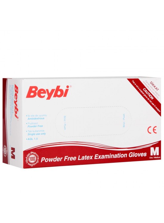Beybi Lateks Pudrasız (M) Medium Beden Muayene Eldiven 100lü Paket Beybi Lateks Pudrasız (M) Medium Beden Muayene Eldiven 100lü Paket