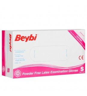 Beybi Lateks Pudrasız (S) Small Beden Muayene Eldiven 100lü Paket