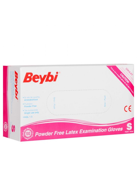 Beybi Lateks Pudrasız (S) Small Beden Muayene Eldiven 100lü Paket