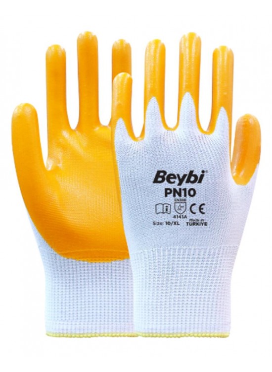 Beybi Nitril PMK PN10 9 Beden 12li Paket Polyester Örme Nitril Eldiven (4141A) Nitril 1-2 Kaplama Beybi Nitril PMK PN10 9 Beden 12li Paket Polyester Örme Nitril Eldiven (4141A) Nitril 1-2 Kaplama