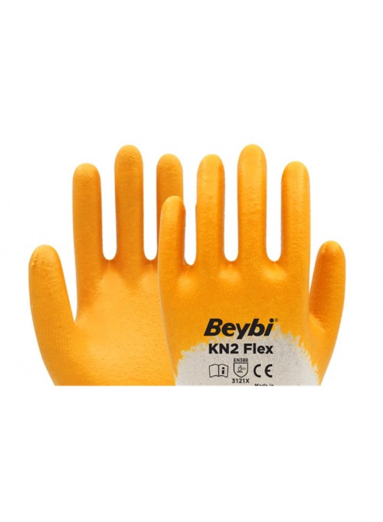 Beybi Pamuk Nitril PMK KN2 Flex 8 Beden Eldiven 12li Paket EN388 (3121X)