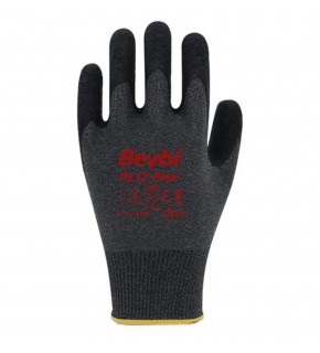 BEYBİ PL17 Flex 10 Beden Siyah Polyesyter Likralı İpten Örülmüş Lateks Kaplı 12li Paket (3131X)