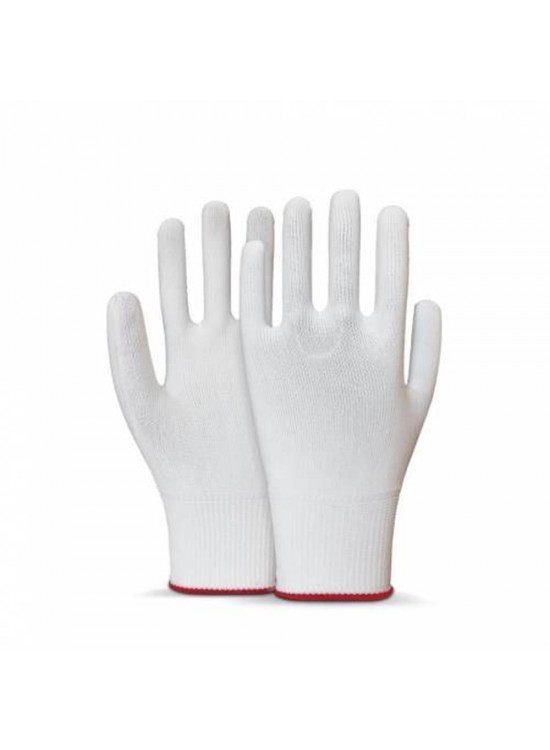 Beybi Polyester Örgülü Beyaz 10 Beden Kasiyer Eldiven 10lu Paket