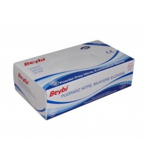 Beybi Pudrasız Nitril Mavi (S) small Beden Muayene Eldiven 100lü Paket