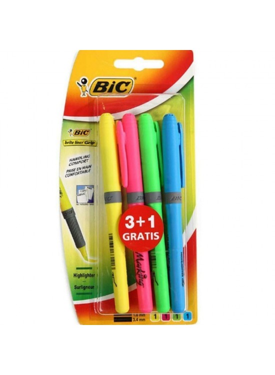 Bic Fosforlu Kalem Grip 4 Lü Blister 951473 Bic Fosforlu Kalem Grip 4 Lü Blister 951473