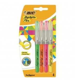 Bic Fosforlu Kalem Markıng Highlıghter Flex 4 LÜ 946041