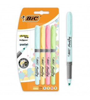 Bic Fosforlu Kalem Markıng Highlıghter Grip Pastel Renkler 4 LÜ 964859