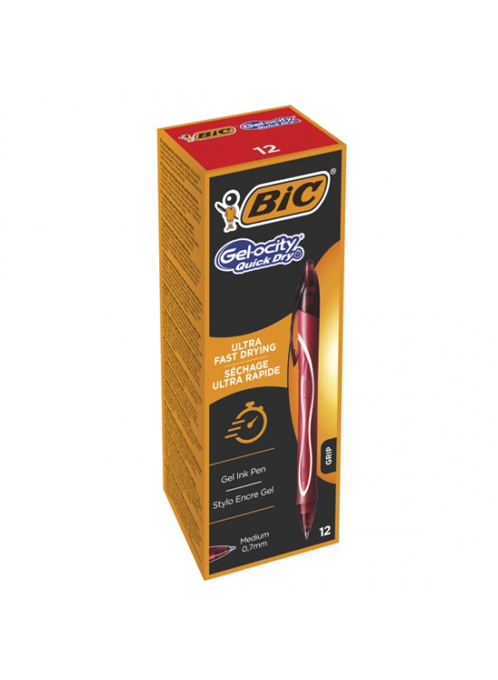 Bic Jel Kalem Basmalı Gelocıty Hızlı Kuruyan 0.7  MM 12 Lİ Kırmızı