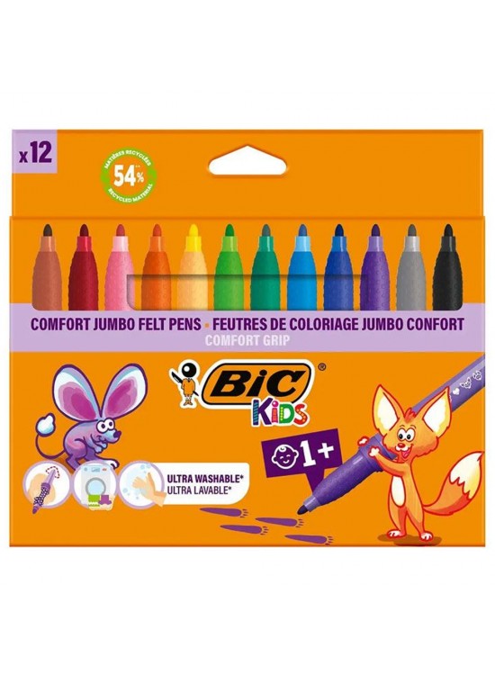 Bic Keçeli Kalem Comfort Jumbo 12 Renk 517250 Bic Keçeli Kalem Comfort Jumbo 12 Renk 517250