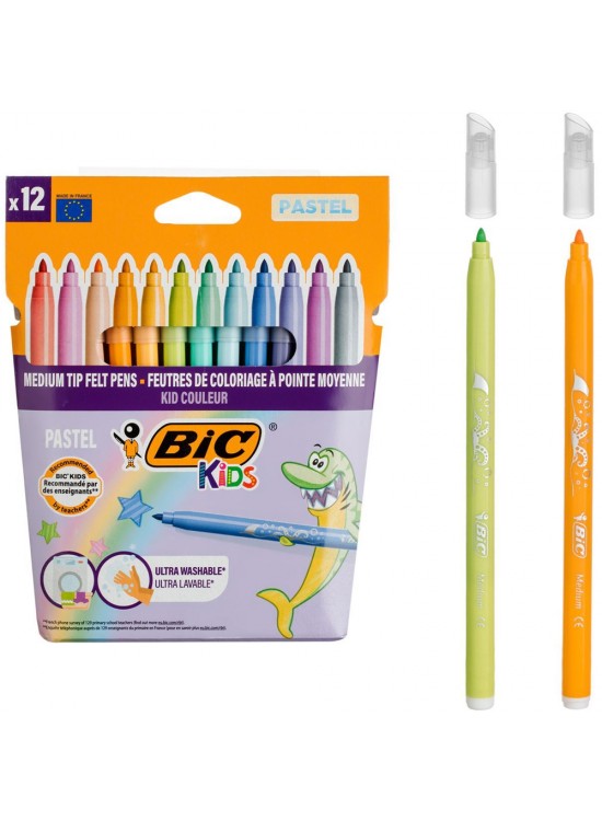 Bic Kıd Couleur Keçeli Boya Kalemi Pastel 12 Renk 520084 Bic Kıd Couleur Keçeli Boya Kalemi Pastel 12 Renk 520084