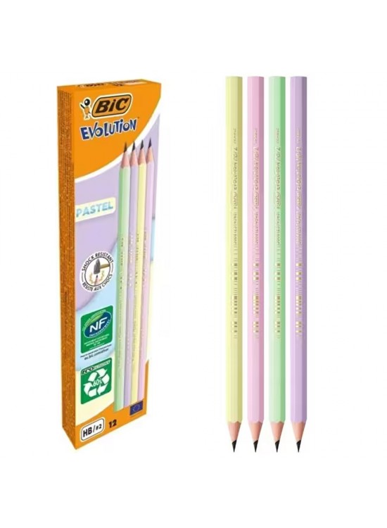 Bic Kurşun Kalem Evol Pastel  12 Lİ 518307 (1 Adet)
