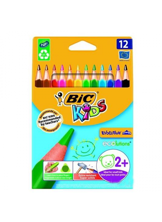 Bic Kuru Boya Evolution Üçgen Jumbo Metal Tüp  12+1 958192