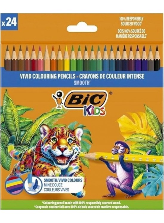 Bic Kuru Boya Kalemi Kıds Smooth 24 Renk 525787